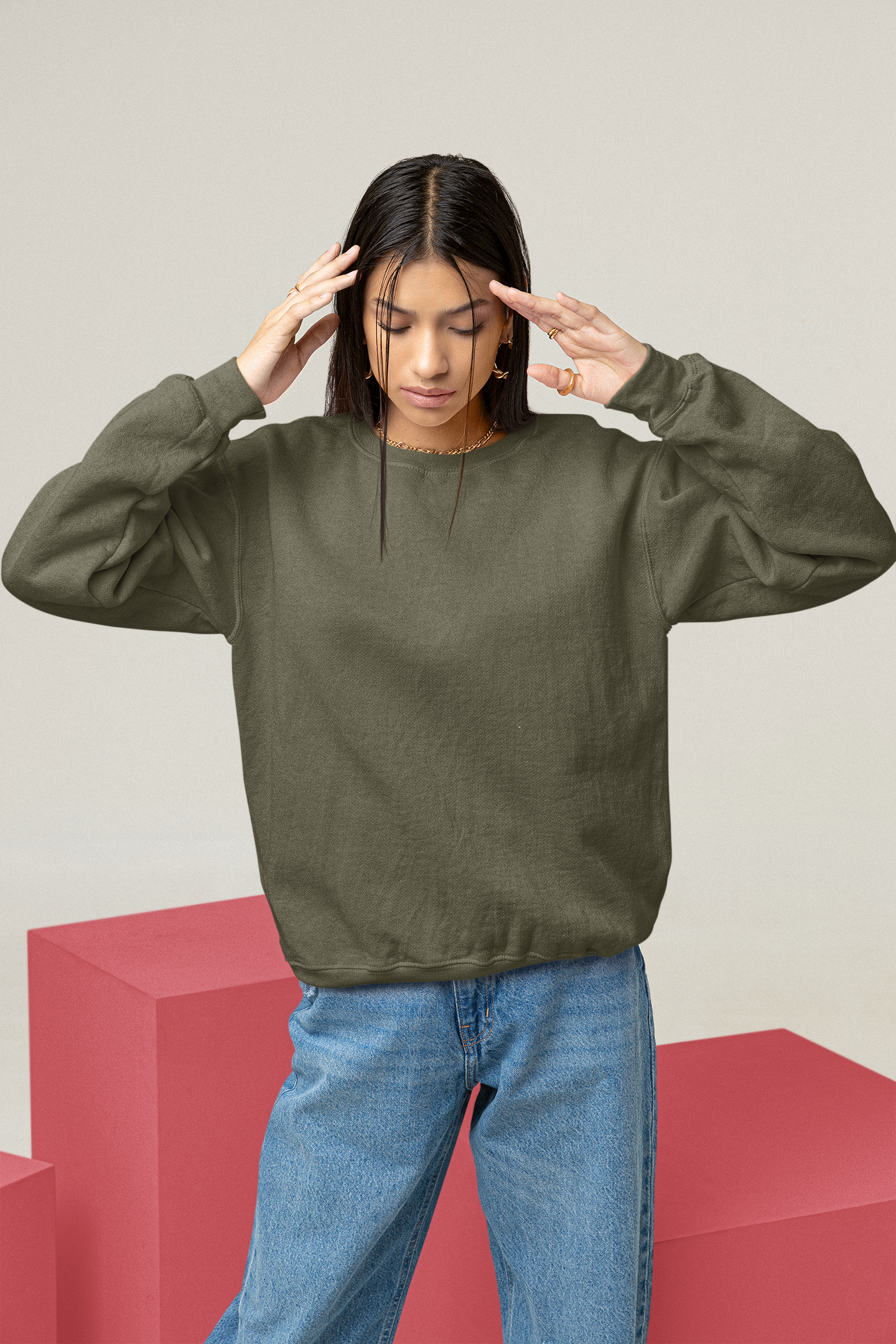 Olive Green Snowsoft Unisex Sweatshirt