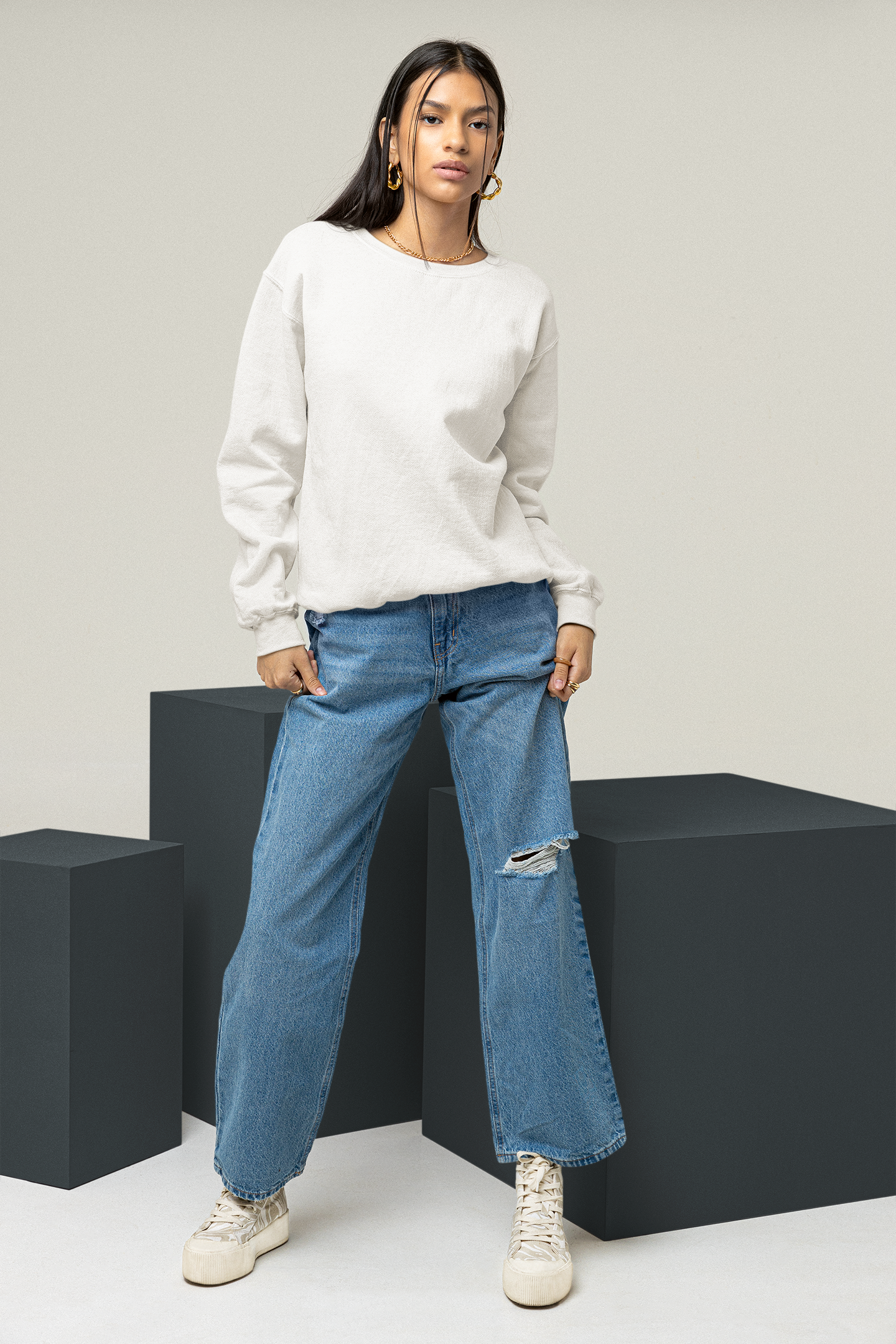 White Snowsoft Unisex Sweatshirt
