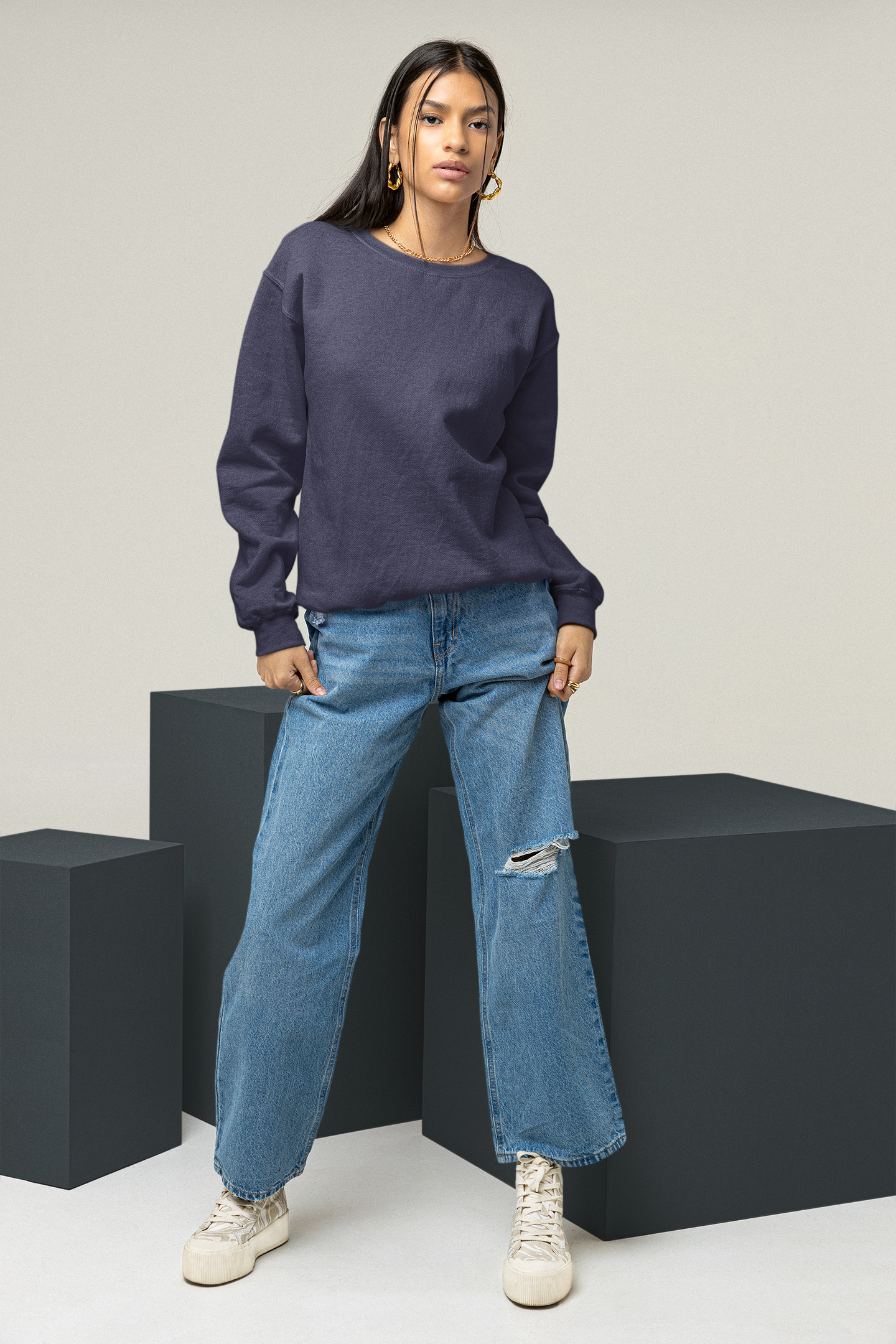 Navy Blue Snowsoft Unisex Sweatshirt