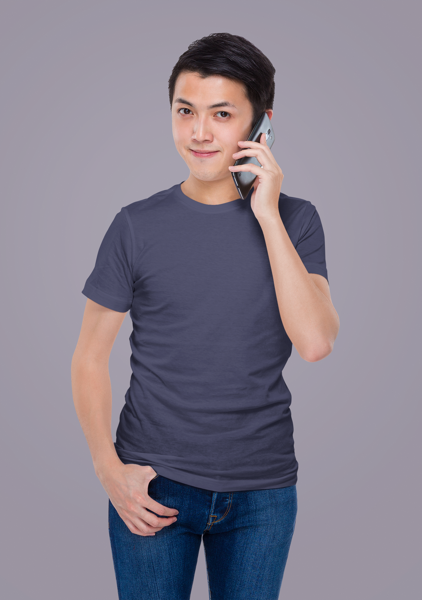 Navy Blue Premium 160 GSM Unisex Round Neck
