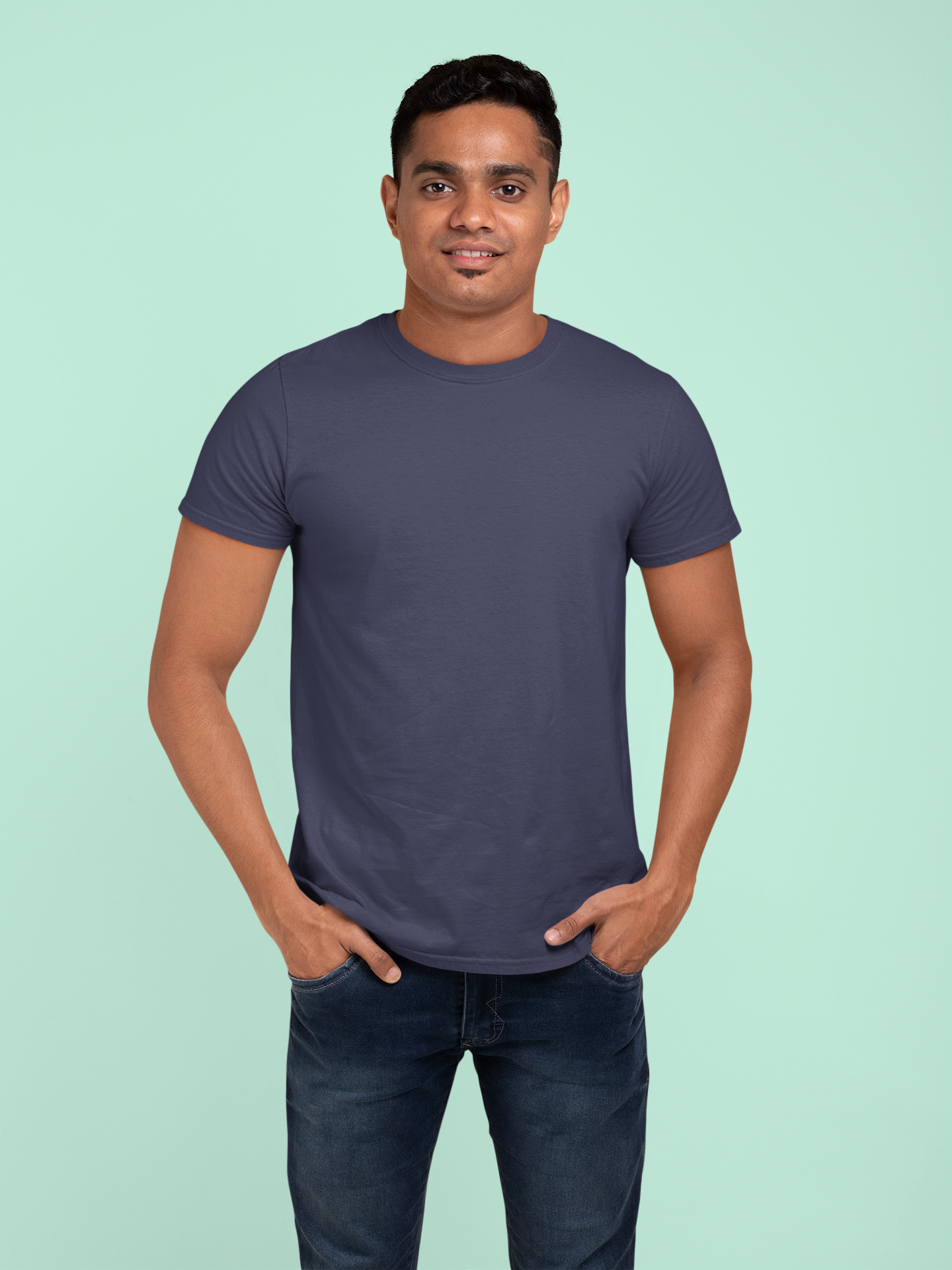 Navy Blue Platinum 180 GSM Unisex Round Neck