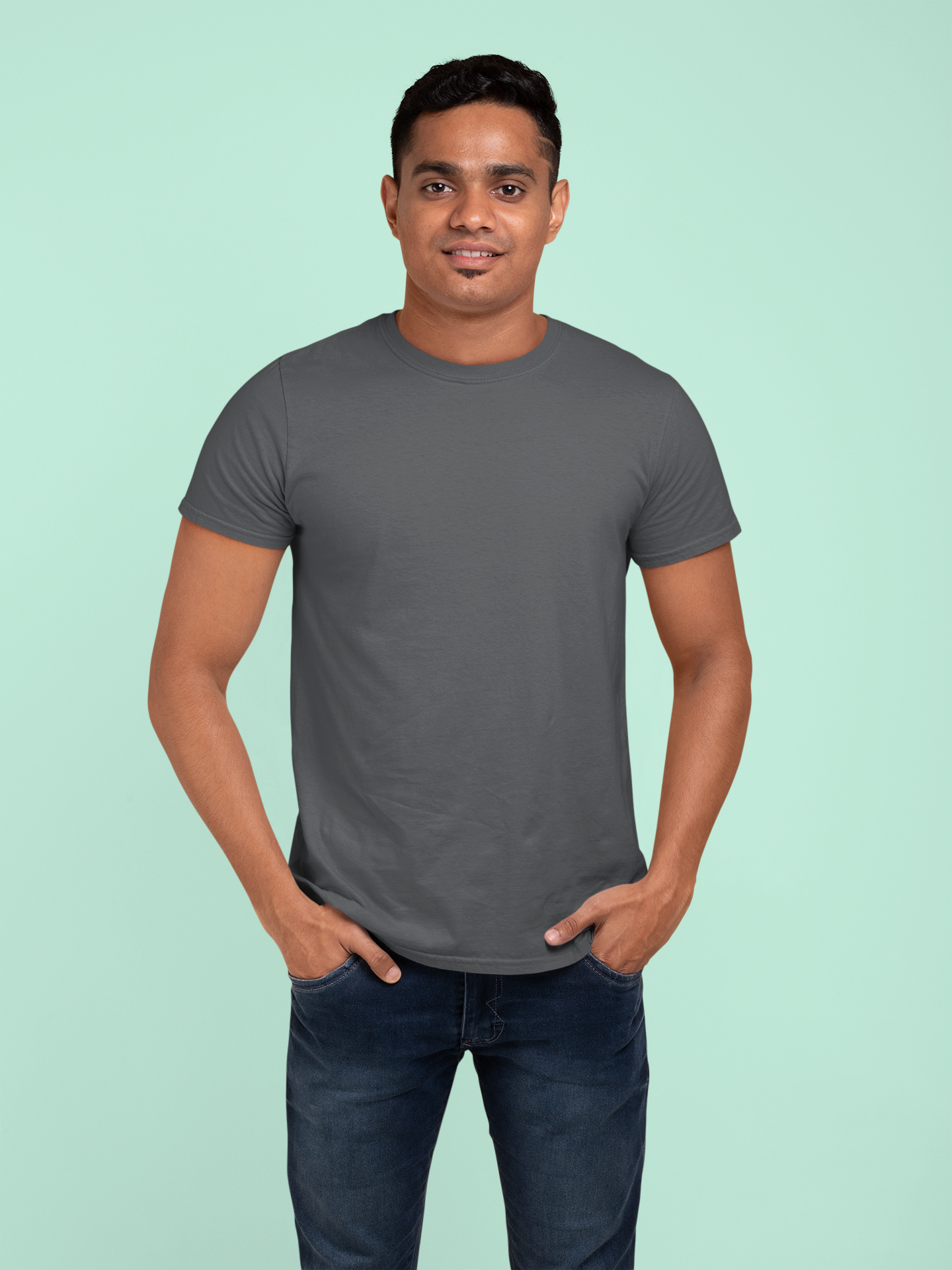 Asphalt Platinum 180 GSM Unisex Round Neck