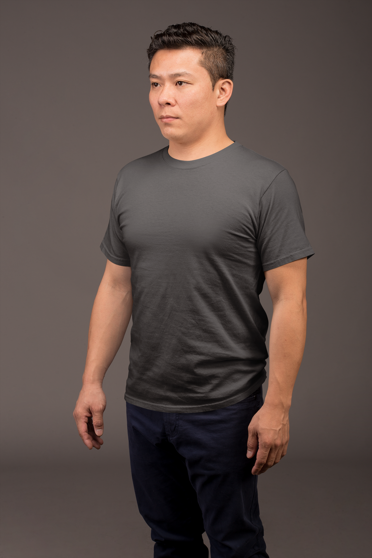Black HTR Premium 160 GSM Unisex Round Neck