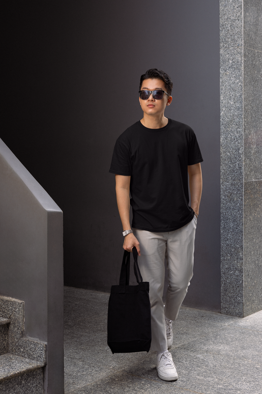 Black Premium Supima 180 GSM Unisex Round Neck
