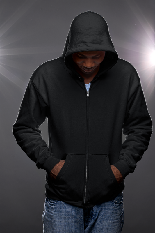 Black Snowsoft Unisex Zipper Hoodie