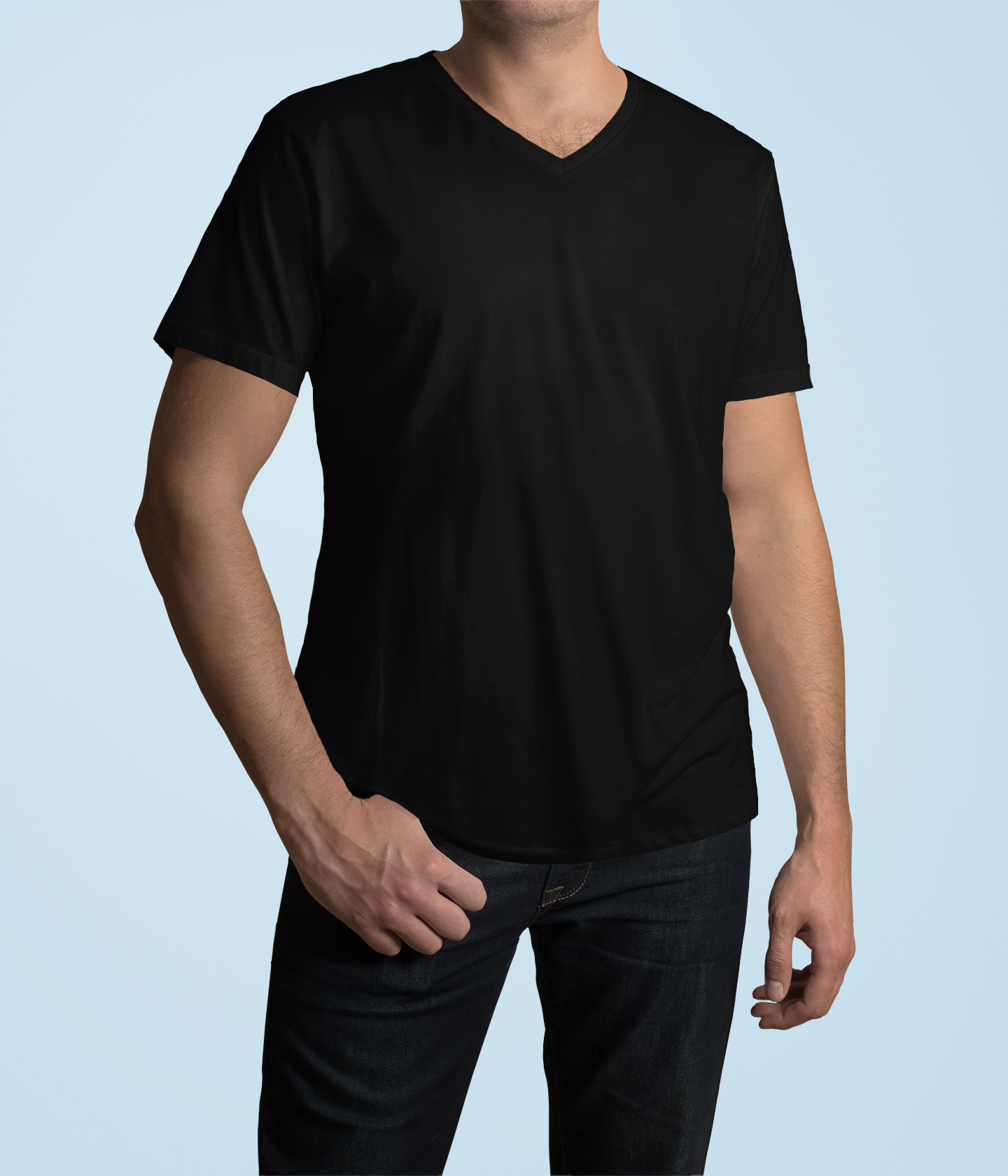 Black Men Premium 160 V-Neck