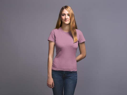 Pink Premium 160 Women Round Neck