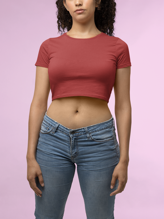 Red Premium 160 Women Crop Top