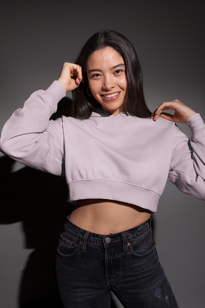 Soft Pink Snowsoft Women Crops Hoodie