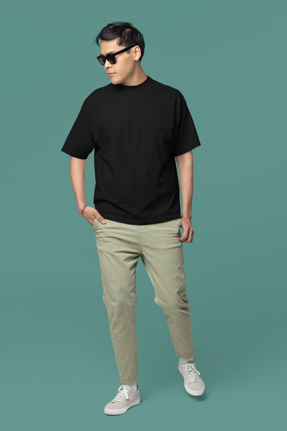 Black Men 220 GSM Oversized