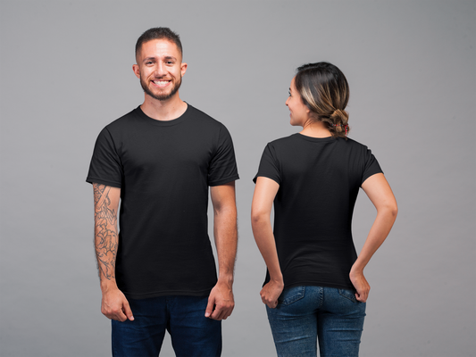 Black Premium Organic 180 GSM Unisex Round Neck