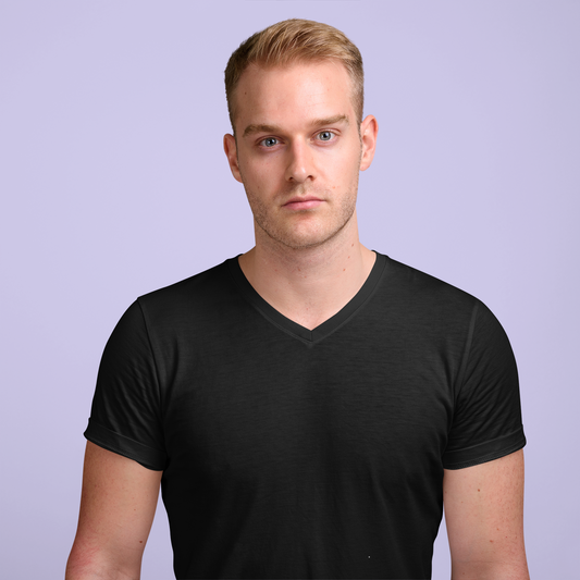 Black Men Premium 160 V-Neck