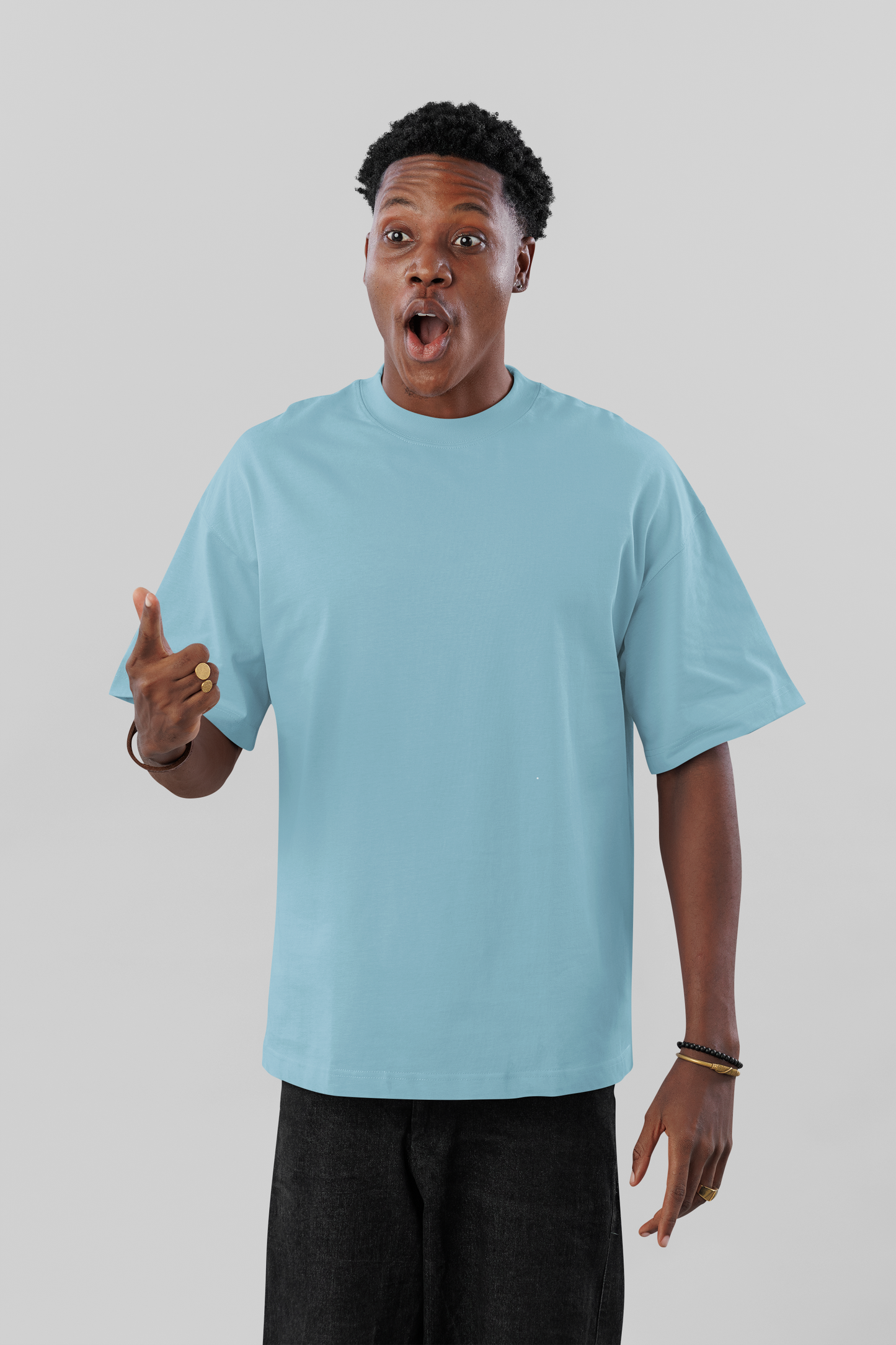 Cyan Men 220 GSM Oversized