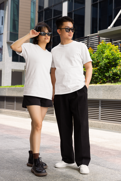 White Premium 240 GSM Unisex Round Neck