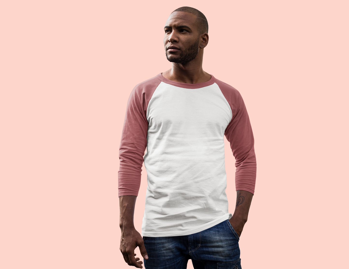 White Cardinal HTR Men Premium 180 Raglan Full Sleeve