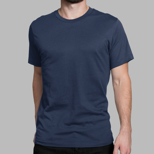 Dark Navy Blue Premium 160 GSM Unisex Round Neck