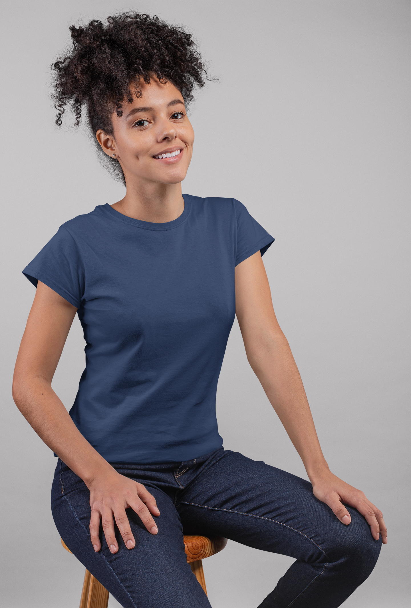 Dark Navy Blue Premium 160 GSM Unisex Round Neck