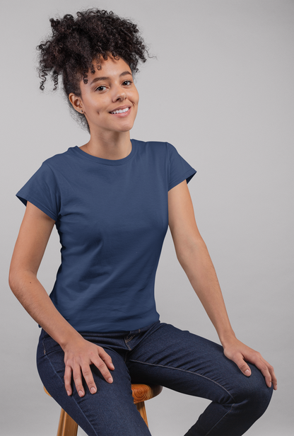 Dark Navy Blue Premium 160 GSM Unisex Round Neck