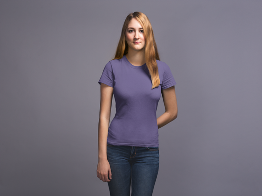 Purple Premium 160 Women Round Neck