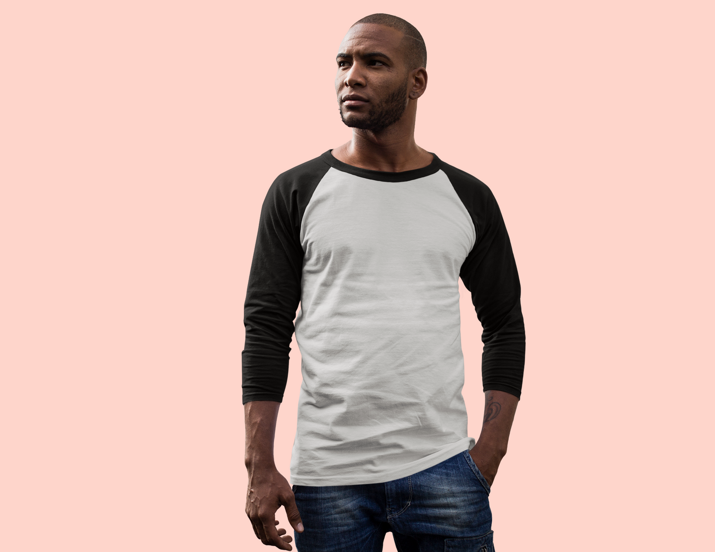 Grey Black Men Premium 180 Raglan Full Sleeve