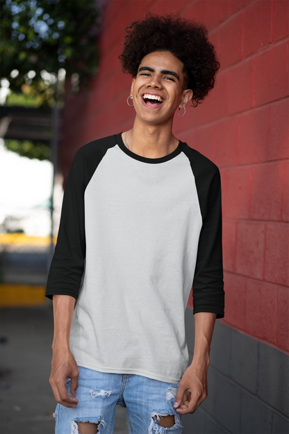 Grey Black Men Premium 180 Raglan Full Sleeve