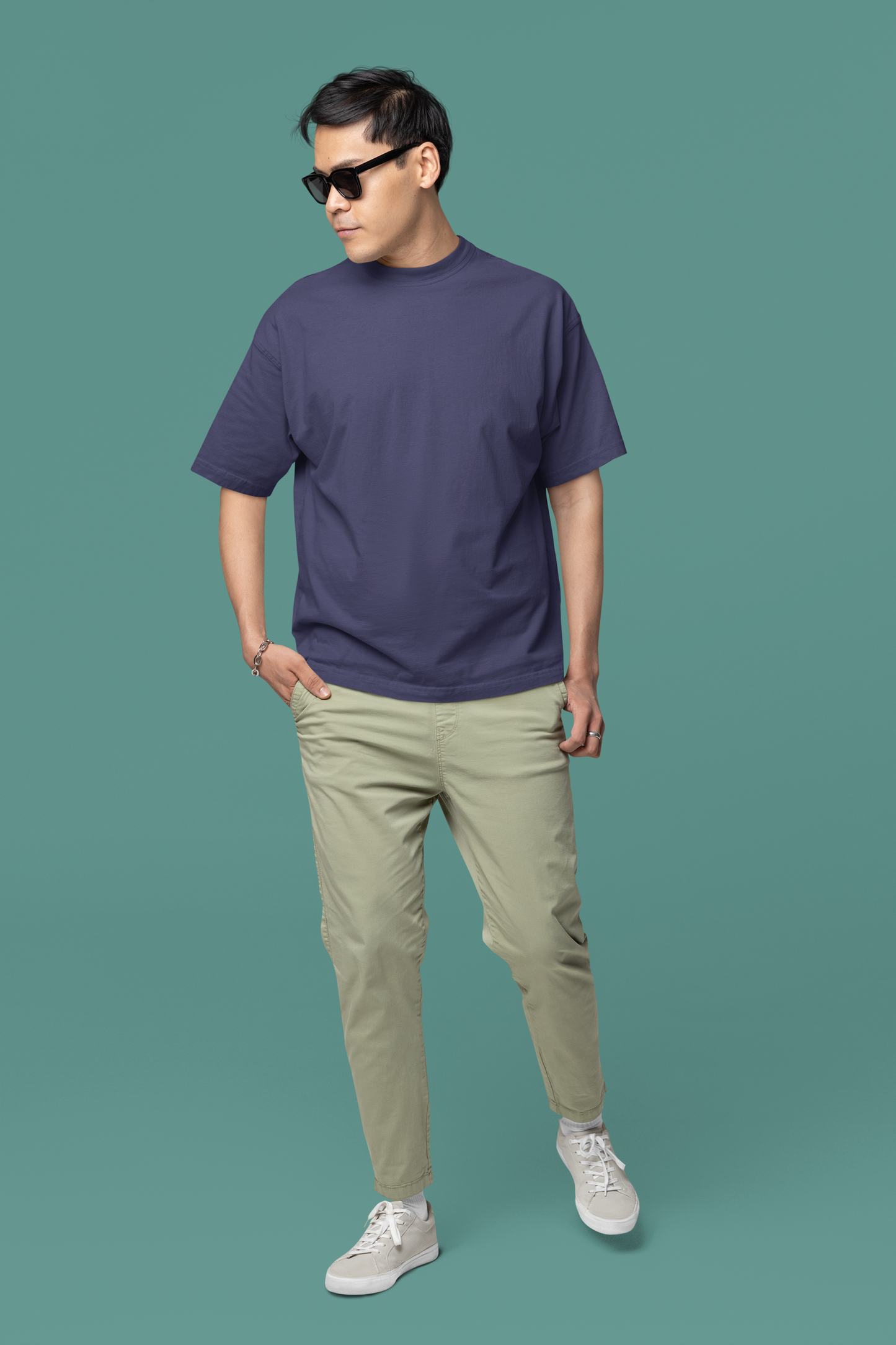 Navy Blue Men Premium 180 Oversized