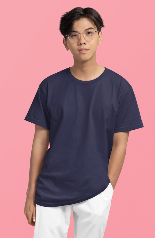 Navy Blue Men Premium 180 Oversized