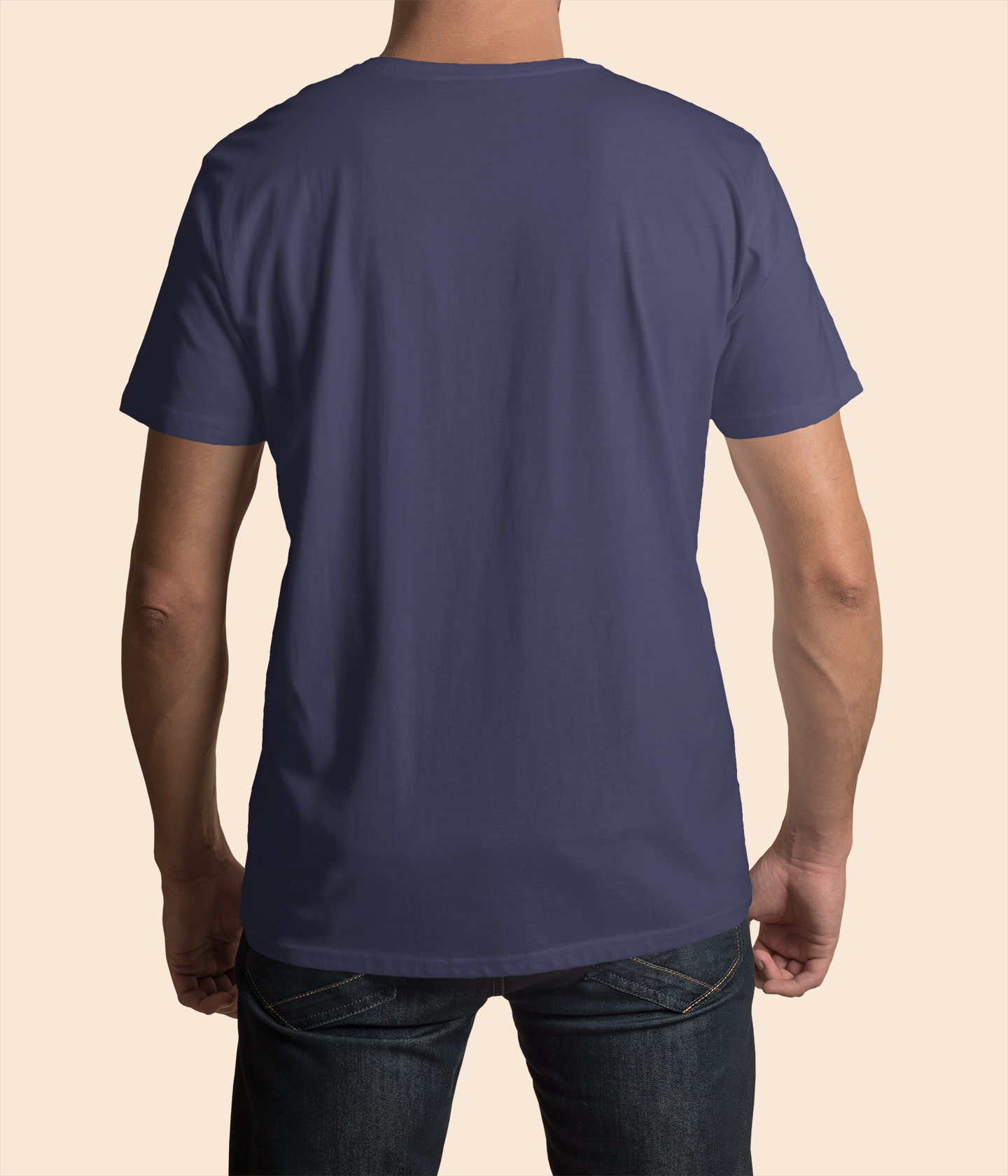 Navy Blue Men Premium 160 V-Neck