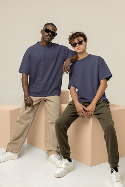 Navy Blue Men Premium 180 Oversized