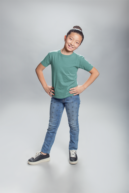 Teal Kids Premium 160 Round Neck