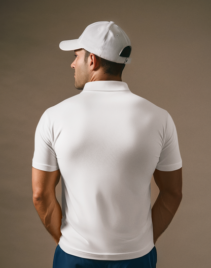 White CVC Polo Unisex Polo