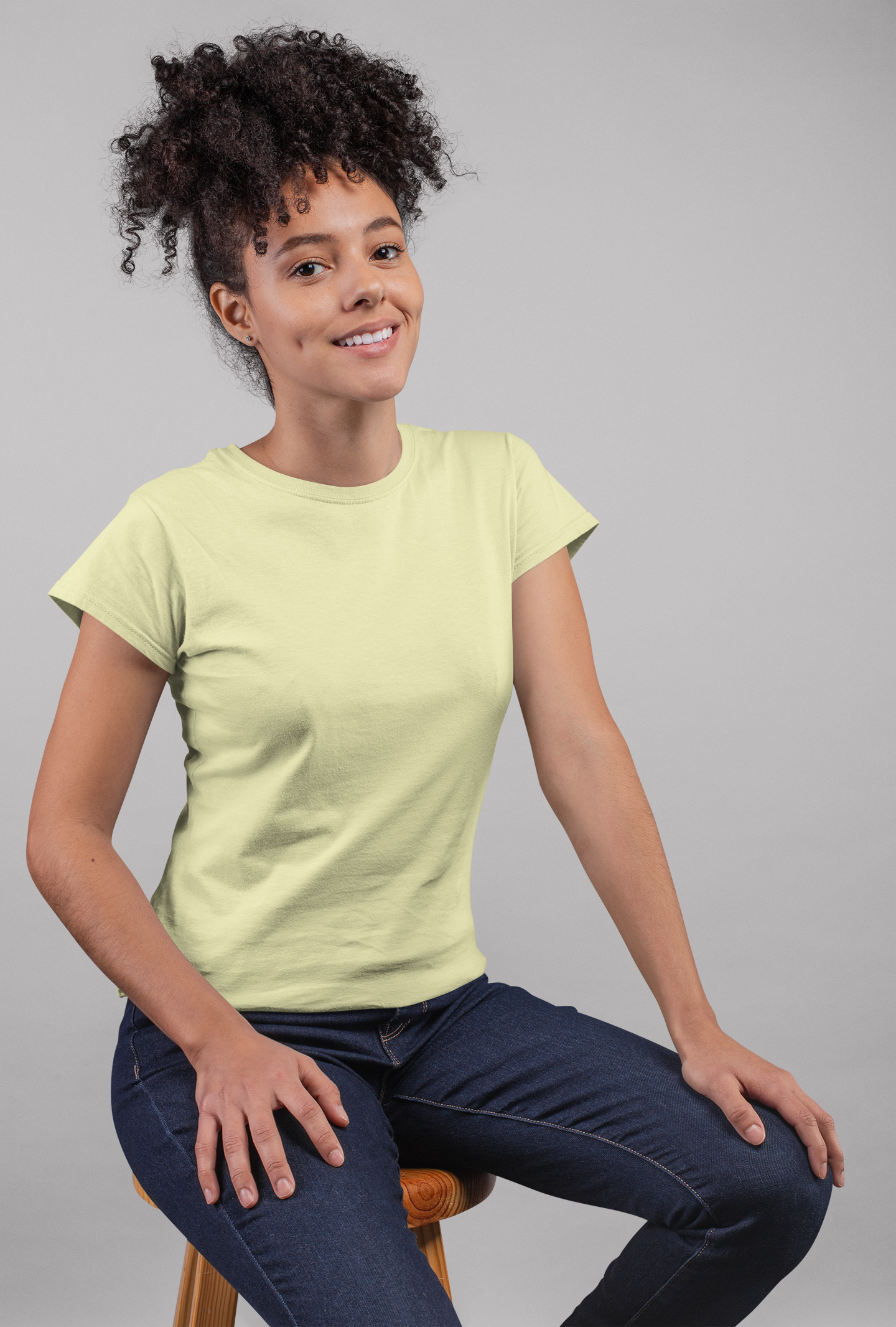Pale Yellow Premium 160 GSM Unisex Round Neck