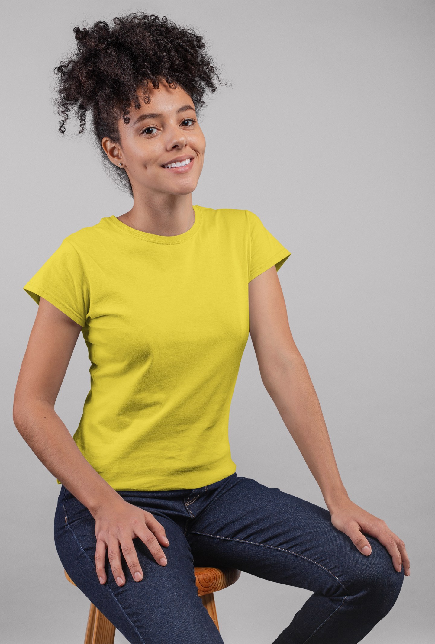 Yellow Premium 160 GSM Unisex Round Neck