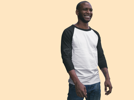 White Black Men Premium 180 Raglan Full Sleeve