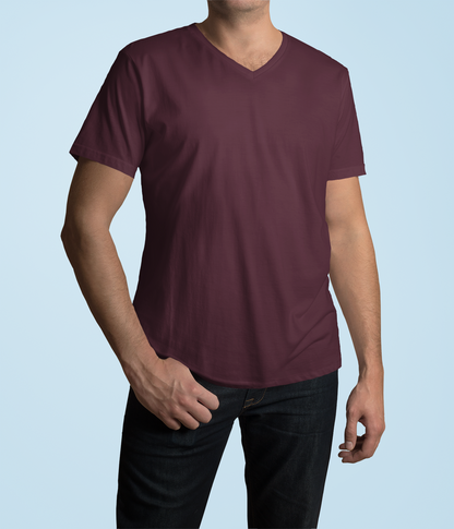 Maroon Men Premium 160 V-Neck