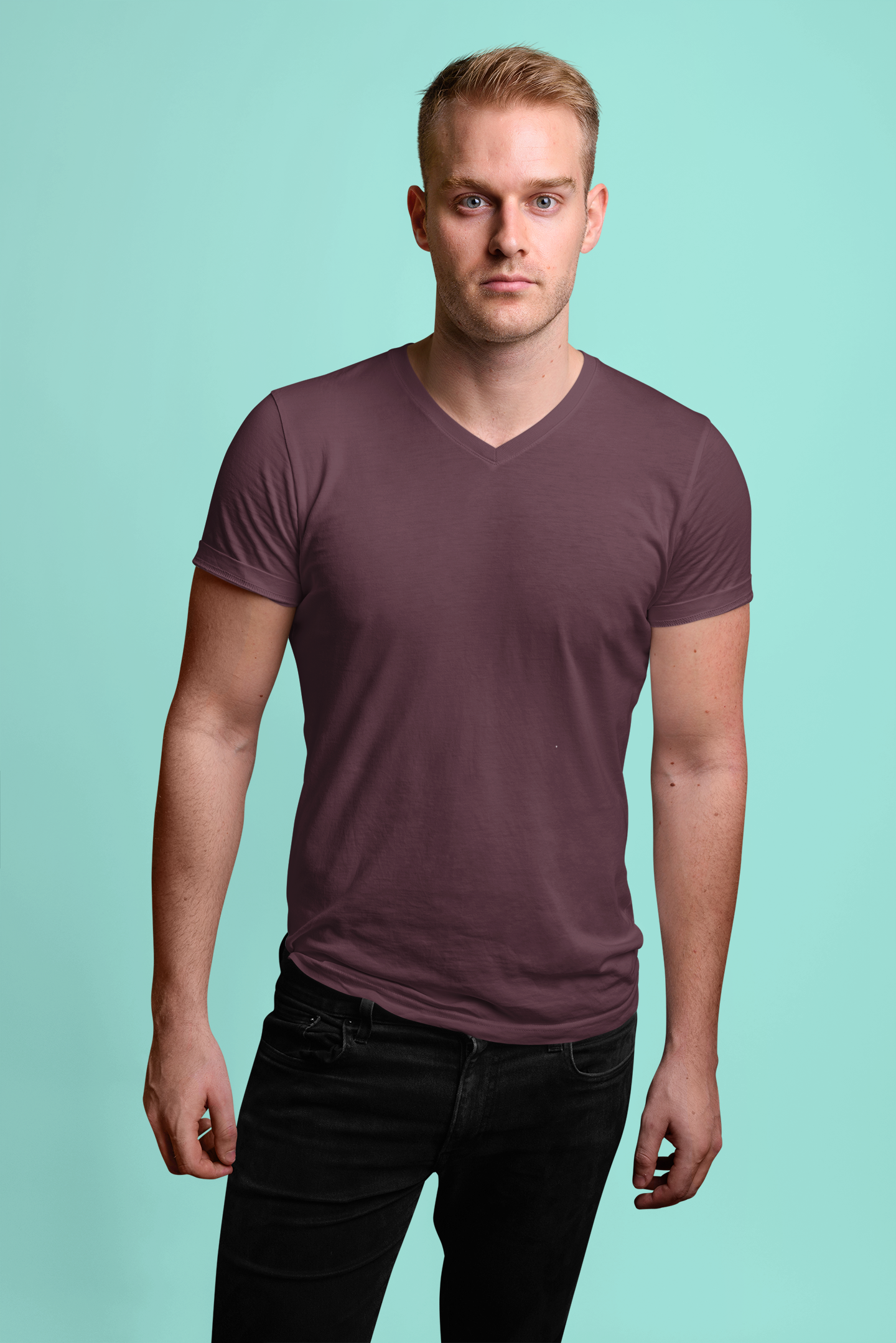 Maroon Men Premium 160 V-Neck