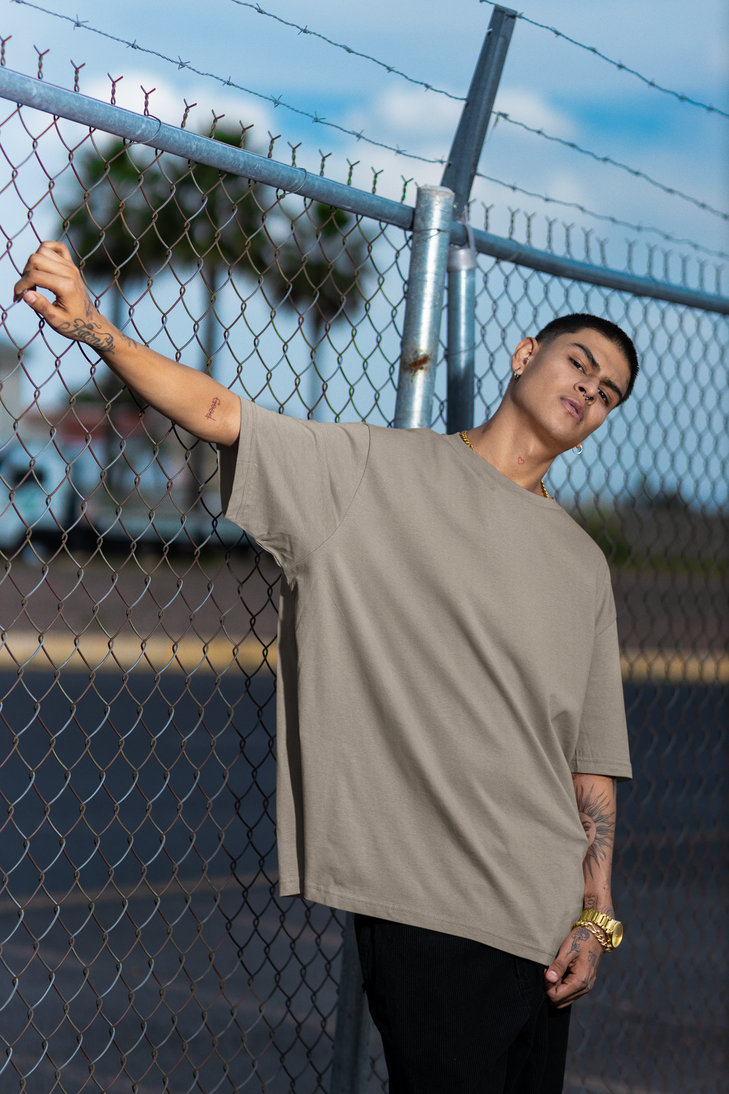 Taupe Men 220 GSM Oversized