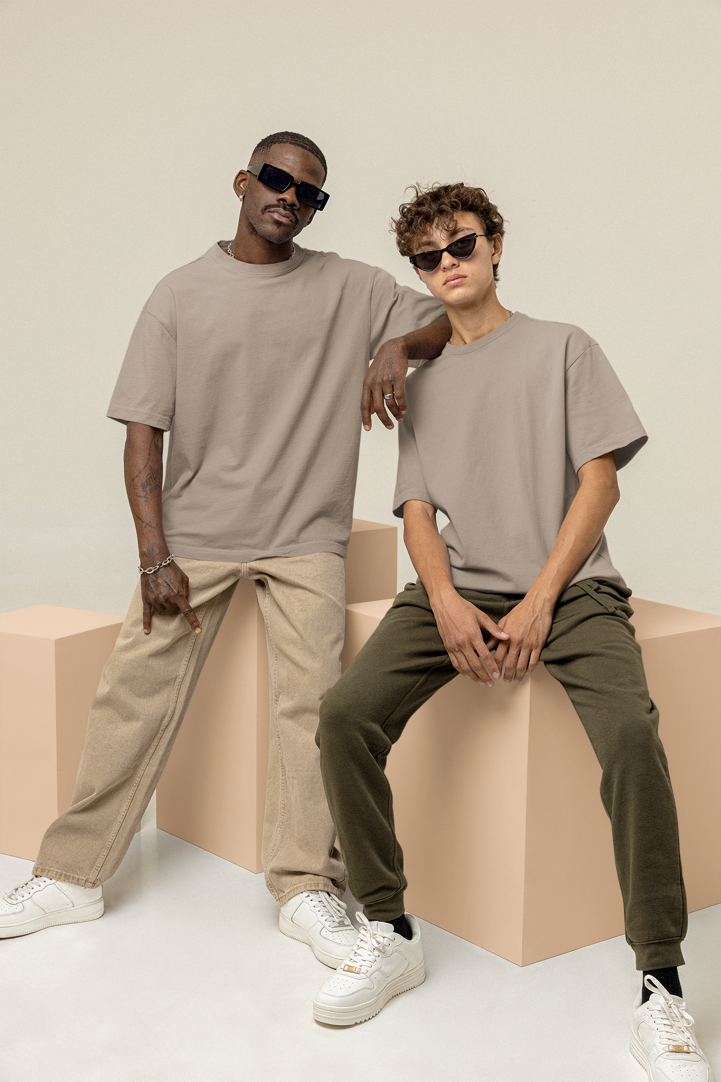 Taupe Men 220 GSM Oversized