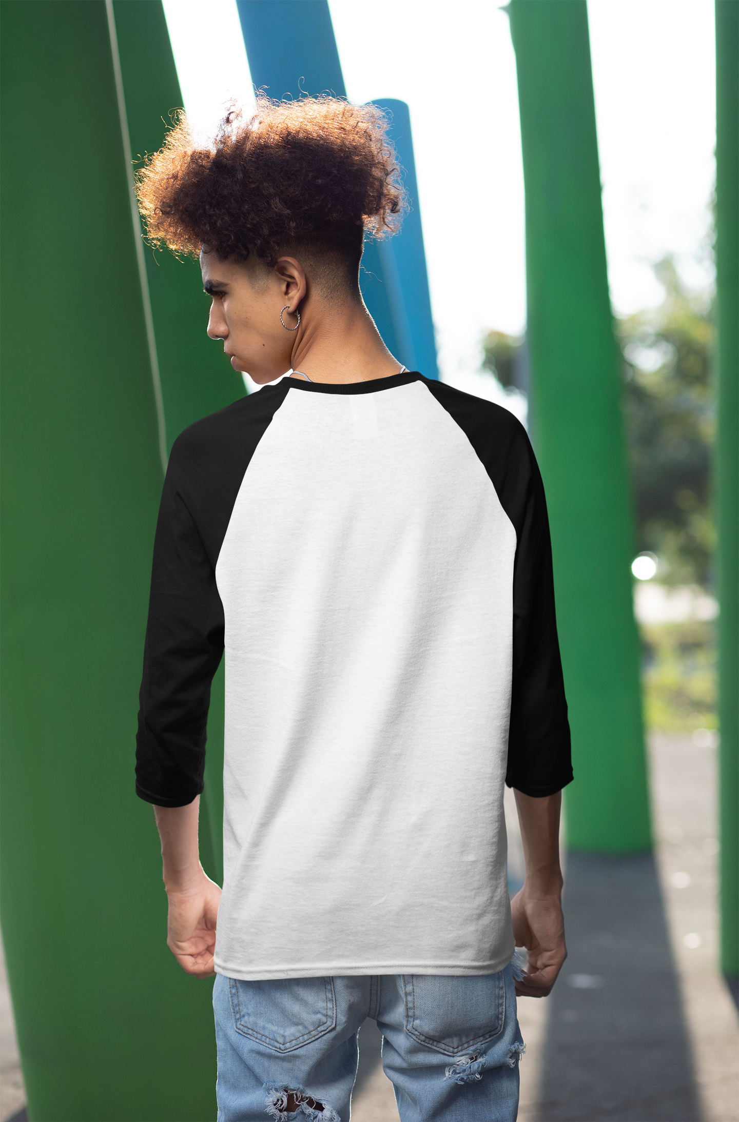 White Black Men Premium 180 Raglan Full Sleeve