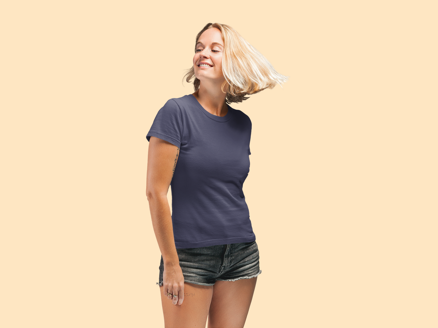 Navy Blue Platinum 180 GSM Unisex Round Neck