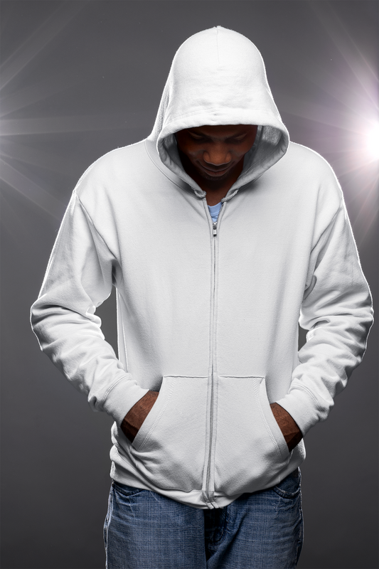 White Snowsoft Unisex Zipper Hoodie