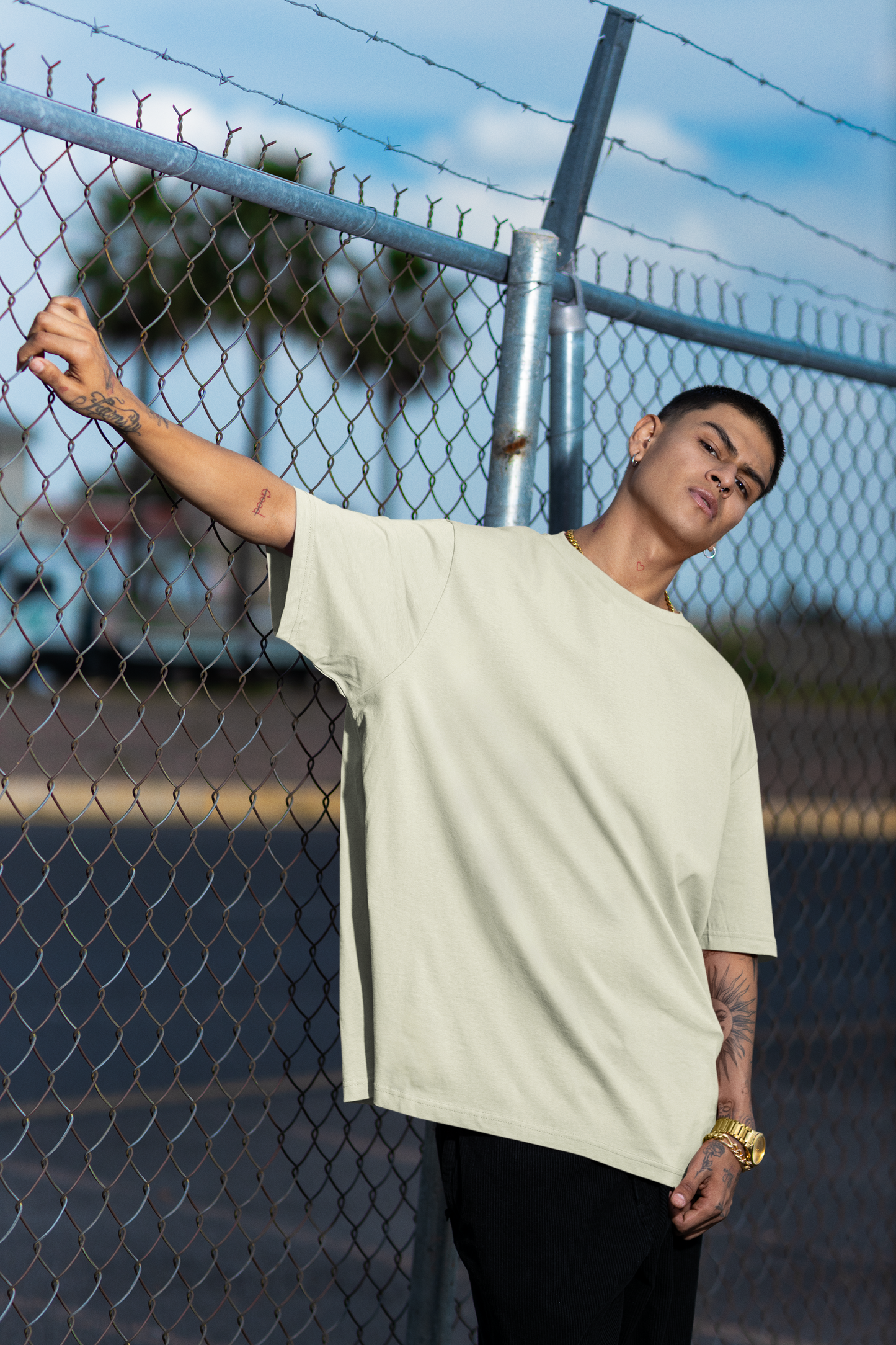 Off White Men 220 GSM Oversized