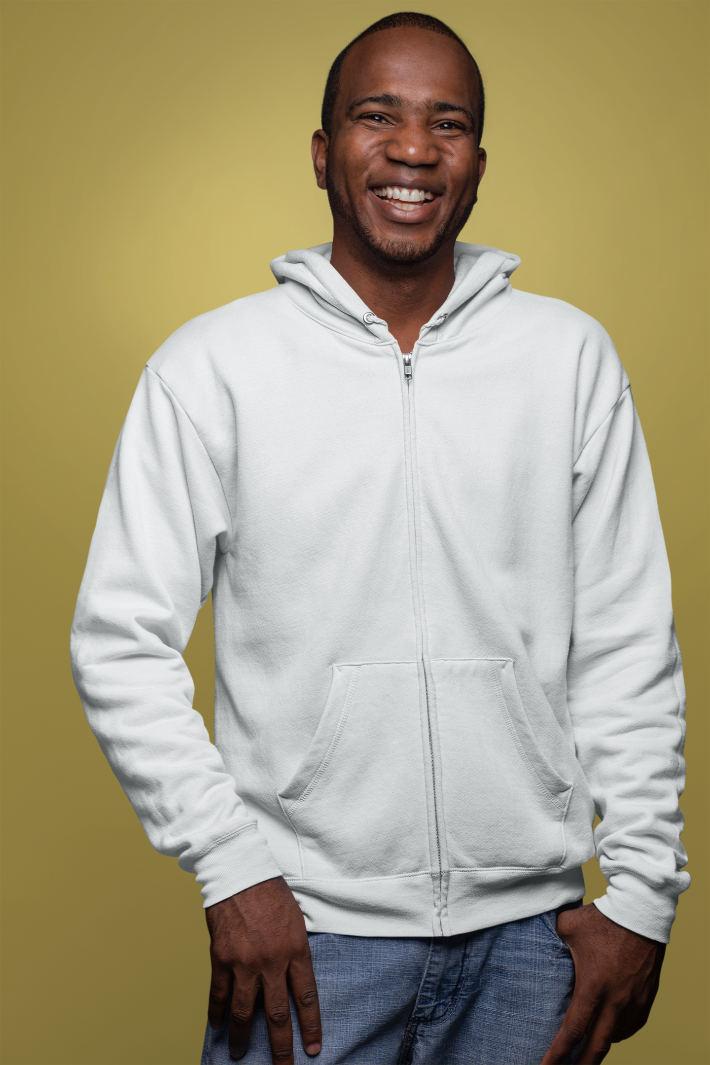 White Snowsoft Unisex Zipper Hoodie