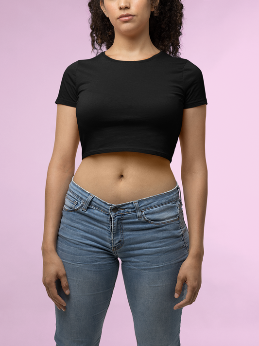 Black Premium 160 Women Crop Top