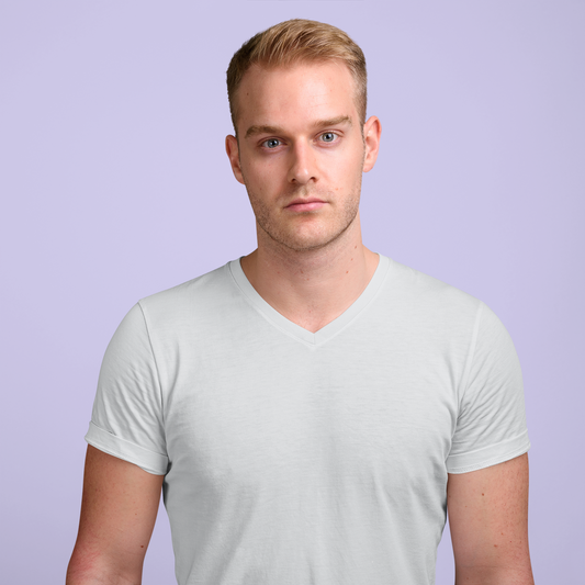Grey HTR Men Premium 160 V-Neck