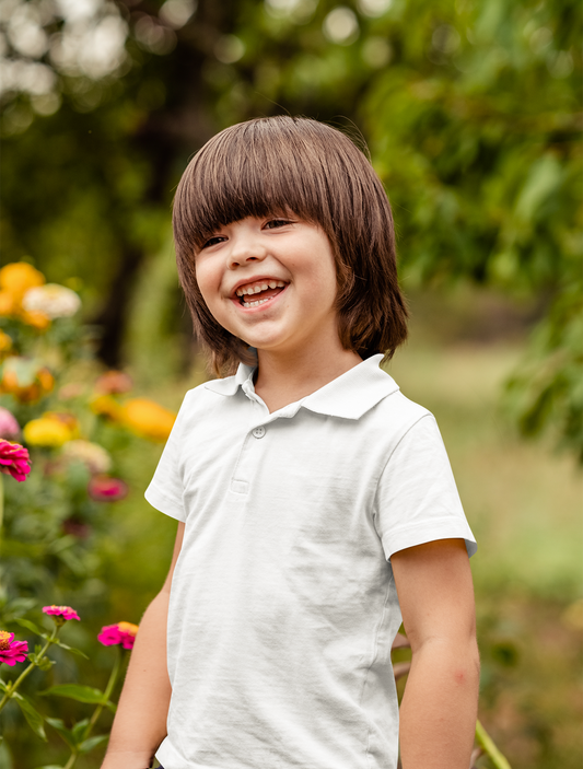 White Kids premium Toddler Polo