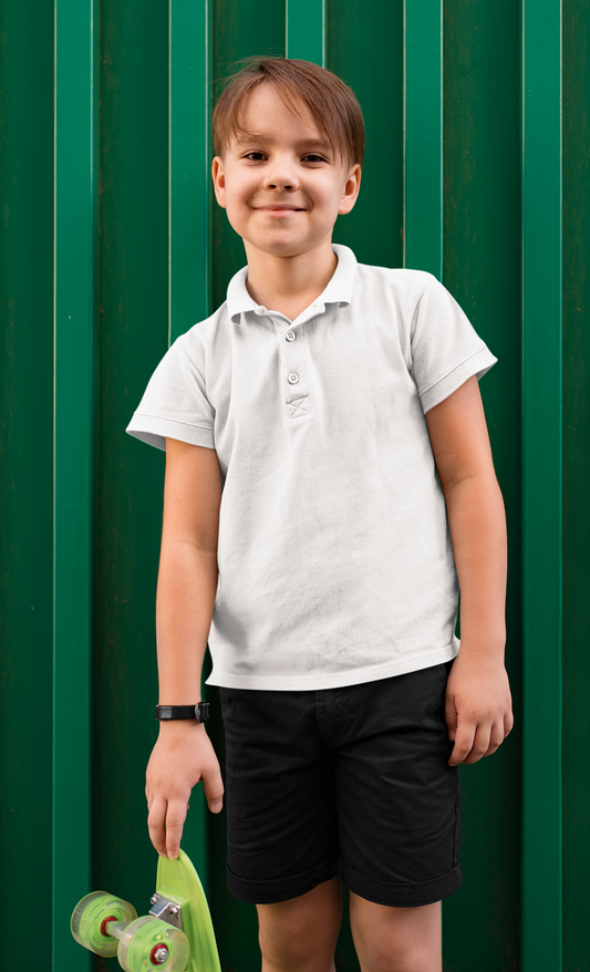 White Kids premium TEE Polo