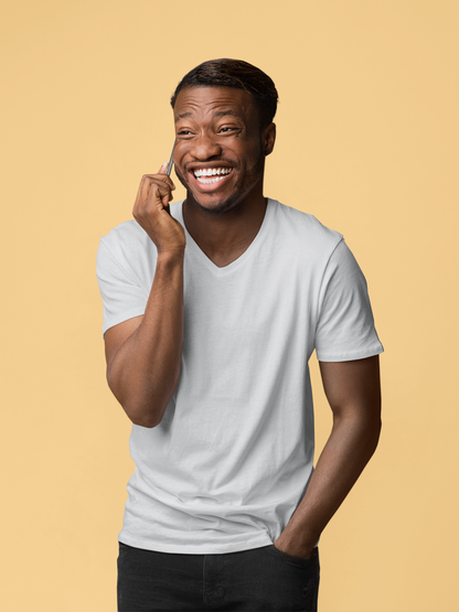 Grey HTR Men Premium 160 V-Neck
