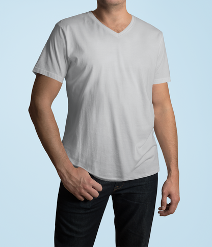 Grey HTR Men Premium 160 V-Neck
