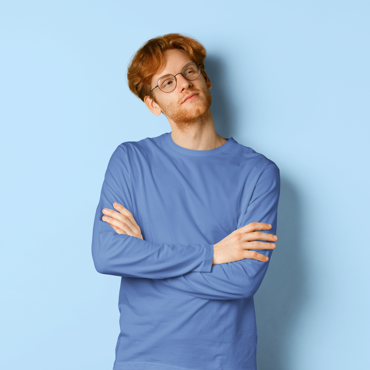 Royal Blue Men Platinum 180 Full Sleeve Round Neck
